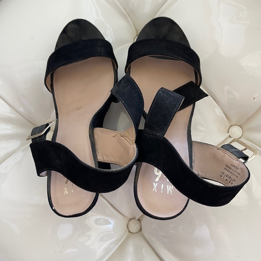 Mix No. 6 Black Suede Wedges